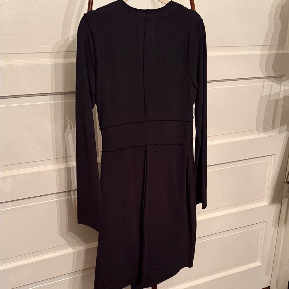 Raw Earth Wild Sky Jersey Knit Wrap Dress Black Size L Boho - Picture 3 of 14
